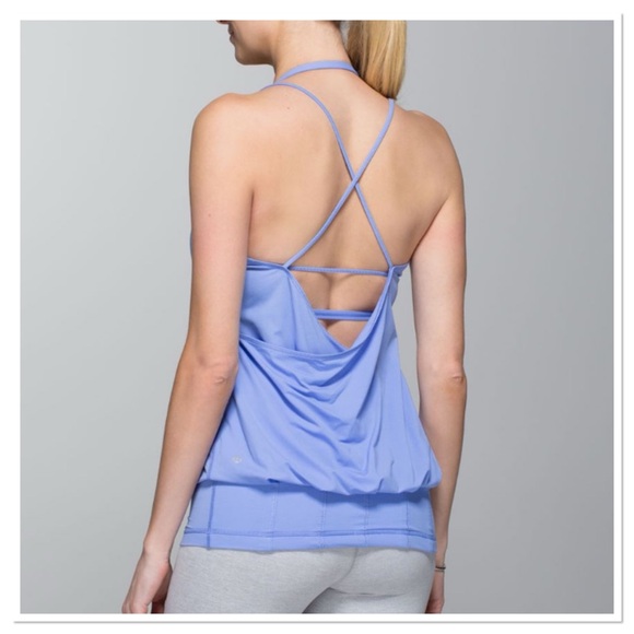 Lululemon Flow And Go Tank In Lullaby Padded Cup W1F36S Periwinkle Blue Size 6 - Picture 2 of 9